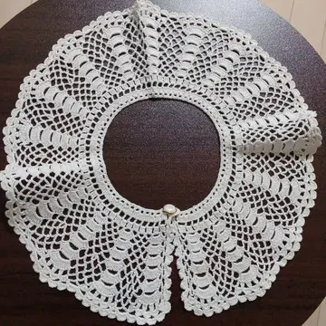 [즉시 구매 OK!] 레이스 면 손뜨개질 탈부착 카라 해외