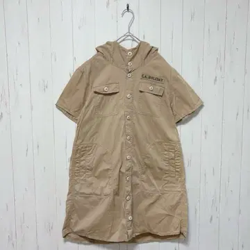 Y261 로데오 크라운 밀리터리 원피스 무릎 기장 후드 M 베이지
