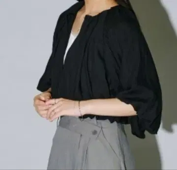 terrace 플러피 거즈 숏 벌룬 자켓