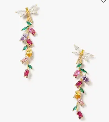 케이트 스페이드 귀걸이 그린하우스 플로럴 리니어 귀걸이