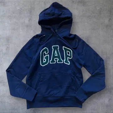 GAP 펠트 로고 후드티 네이비 풀오버