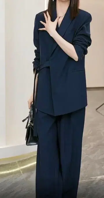 네이비 벨트 포함 셋업