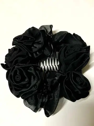 컴플렉스 비즈 장미 모티브 이지 빗 헤어 액세서리 설명서 포함