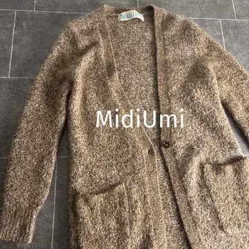 컨디션 최상 미디우미 모헤어 울 롱 가디건