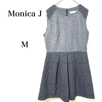 모니카제이 슬리브리스 원피스 글렌체크 M 한국 그레이&블랙