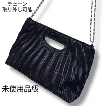 플리츠 포멀 백 2WAY 체인 포함 블랙 결혼식 파티