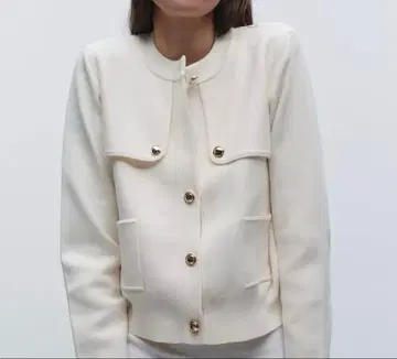ZARA 자라 골드 버튼 니트 가디건 금 버튼