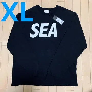 XL WIND AND SEA 롱T 로고t 블랙 골드 화이트 로고