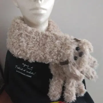토이 푸들 (진한 베이지) 복슬복슬 머플러