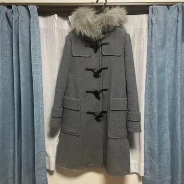 그레이 더플 코트 퍼 포함