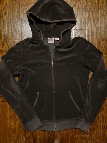 juicy couture 다크 브라운 풀 집업 후드 부착 후드티