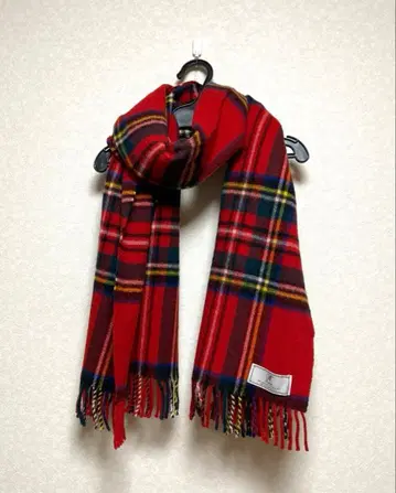 브론테 BRONTE 타탄 체크 스톨 빨간색