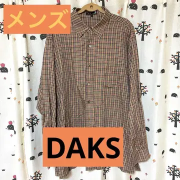 DAKS 체크 무늬 긴팔 셔츠 L 사이즈