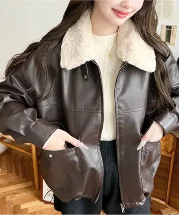 인조 가죽 블루종