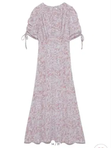 snidel 플라워 프린트 퍼프 슬리브 롱 원피스 0 사이즈