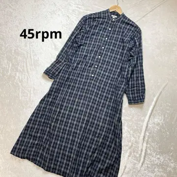 포티 파이브 알 체크 원피스 롱 셔츠 원피스 면