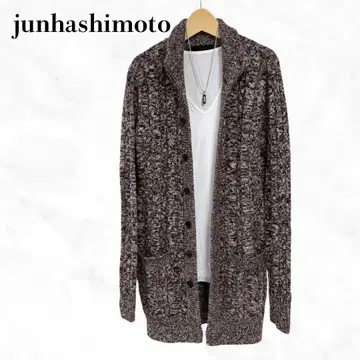 junhashimoto 롱 니트 가디건 단추식 니트 아우터