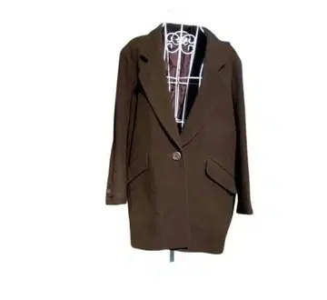 레나운 B B N Y 브라운 더블 브레스트 피 코트