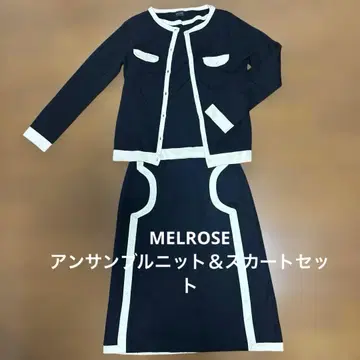 MELROSE 바이컬러 앙상블 니트와 스커트 셋업