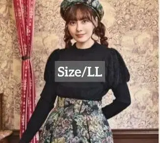 시마무라 x 쿠루미 씨 콜라보 소매 페더 니트 풀오버 LL