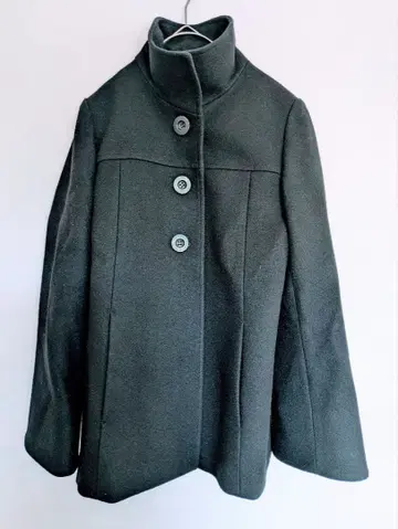 [새상품급] ELLE 코트 미들 기장 스탠드 카라 여성용 블랙 38