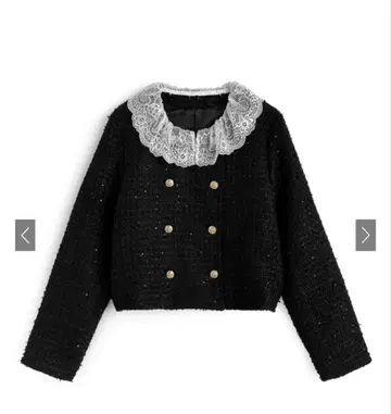 2Way 레이스 더블 버튼 트위드 자켓[gn554]