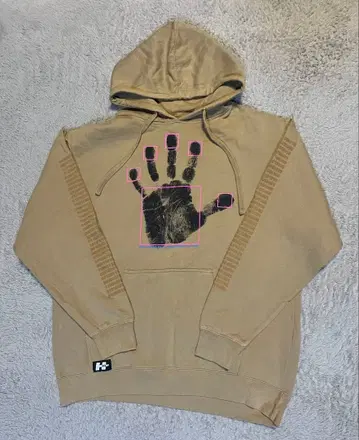 (레어) 히움 (H33M) 손 모양 프린트 베이지 후드티