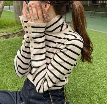 디스코트 리브 소매 버튼 터틀