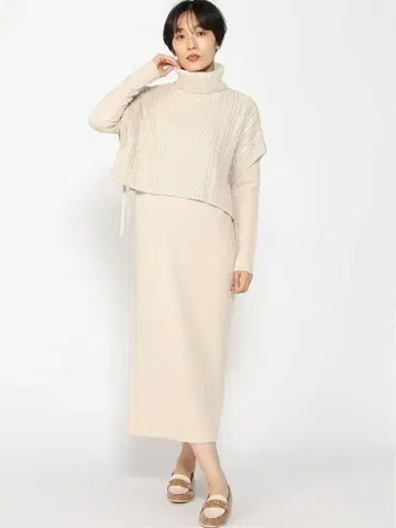 apart by lowrys Ac 케이블 베스트 2P 원피스 아이보리