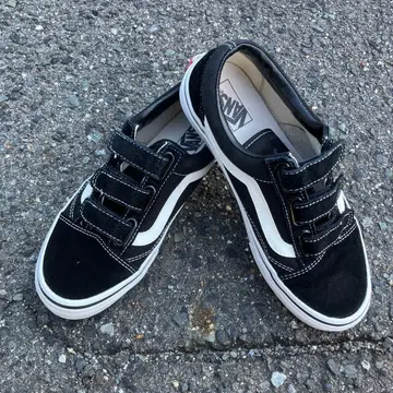 VANS 올드스쿨 27.0cm 벨크로 블랙 스웨이드