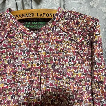 마린프랑세즈 리버티 리본 무늬 긴팔 셔츠