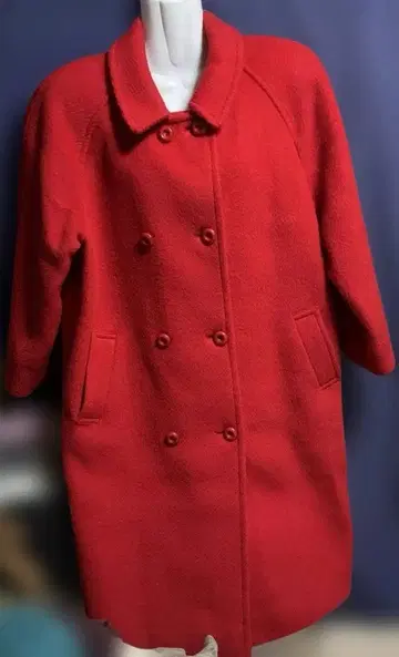 mammina TOKYO 빨간색 울 혼방 더블 브레스트 코트