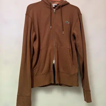 LACOSTE 브라운 풀 집업 후드티 US S