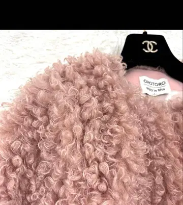 새상품급 OHOTORO 푸들 퍼 보아 자켓 핑크 복슬복슬 한국
