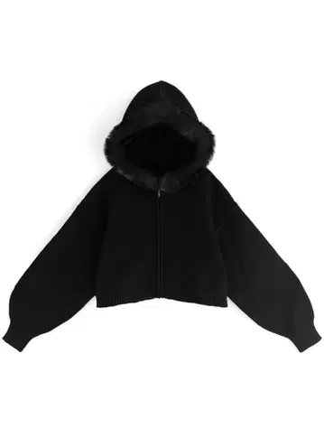 GRL 후드 퍼 니트 후드티 an1497