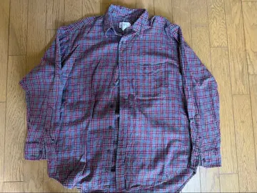 J.CREW 빨간색, 그레이 체크 무늬 긴팔 셔츠 S