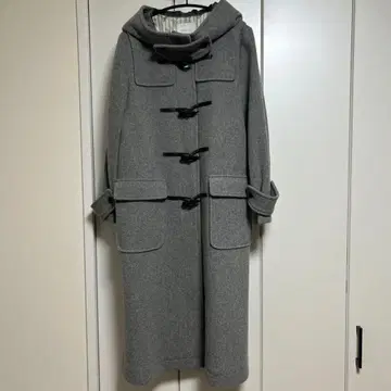 trois 그레이 더플 코트 후드 부착