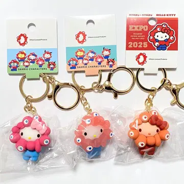 산리오 x 미야쿠미야쿠 키링 파스텔 최애 컬러 클리어 헬로키티