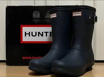 일본 국내 공식 매장 구매 HUNTER 헌터 레인부츠 숏 네이비