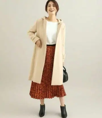 [ 익명 배송 ] 후드 부착 코트 베이지 아우터 M 사이즈