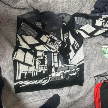 그래픽 패턴 니트 스웨터