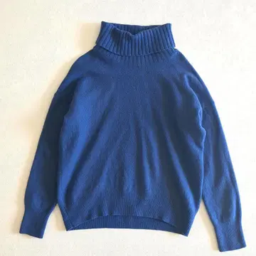 쉽스 터틀넥 니트 캐시미어 혼방 블루