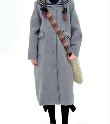 세일러 카라 롱 코트 이마코코니