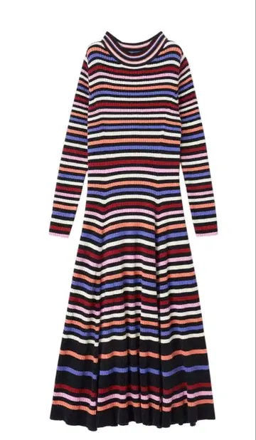 코코딜 멀티 보더 니트 원피스