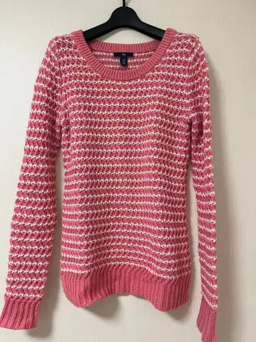 Gap 핑크 스트라이프 긴팔 스웨터