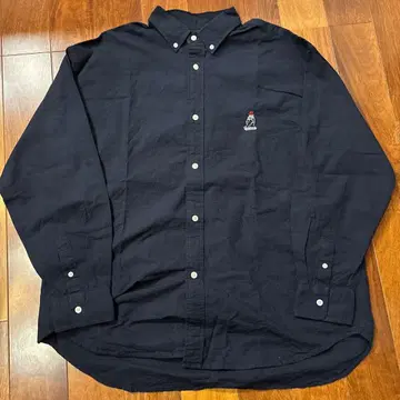 네이비 버튼 다운 셔츠 Laidback 자수 RED CAP GIRL