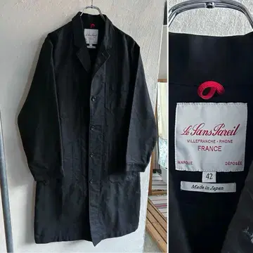 컨디션 최상 Le Sans Pareil 몰스킨 스텐카라 코트 블랙