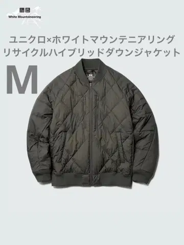 유니클로 화이트 마운티니어링 리사이클 하이브리드 다운 자켓
