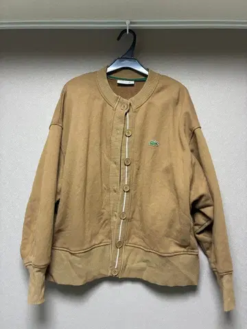 LACOSTE 버튼 포함 긴팔 가디건 36 베이지