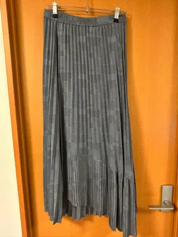 SNIDEL 그레이 플리츠 롱 스커트 M 블루